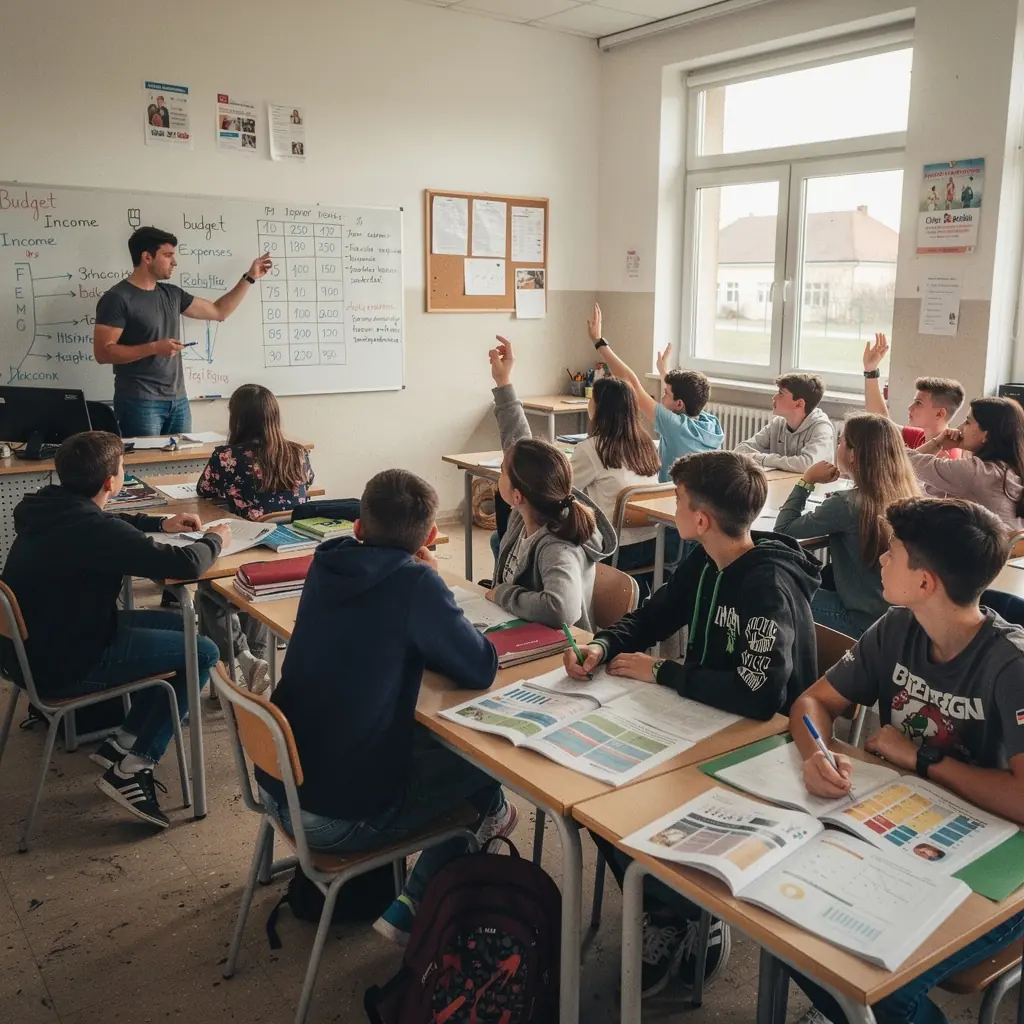 Egy személy, aki a költségvetését tervezi, számológéppel és papírokkal az asztalon.