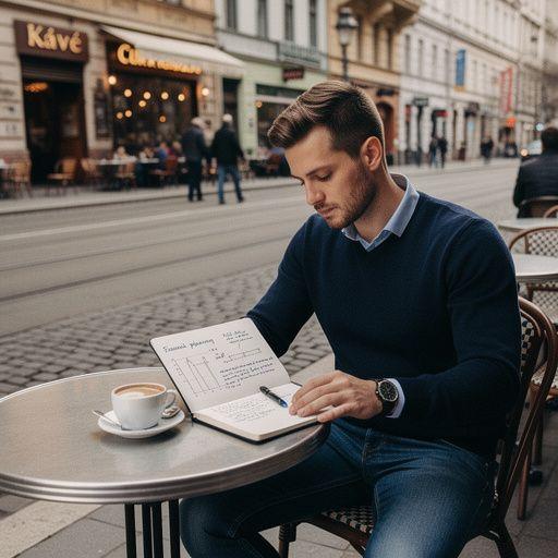 Egy asztal, tele jegyzetfüzetekkel és íróeszközökkel, amely a havi pénzügyi tervezéshez készült.